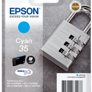 Epson C13T35824010, alkuperäinen 35, Syaani, Riippulukko, värikasetti