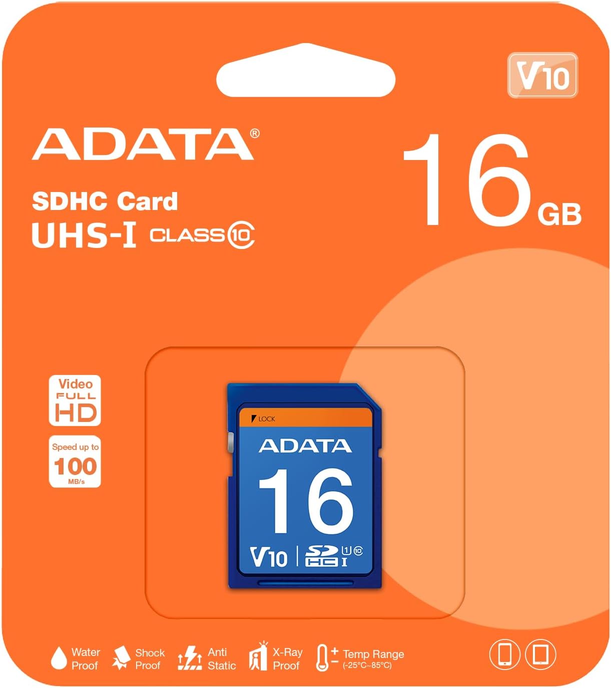 ADATA ASDH16GUICL10-R, Premier SDHC UHS-I U1 Class10 16GB Luokka 10