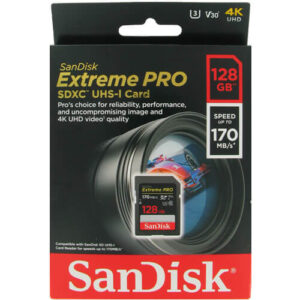 SANDISK Extreme Pro SDXC Card 128GB - 170MB/s V30 UHS-I U3