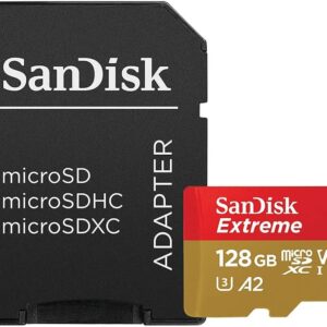SANDISK Extreme microSDXC 128GB + SD Adapter + Rescue Pro Deluxe 160MB/s A2 C10 V30 UHS-I U4