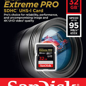 SANDISK SDSDXXG-032G-GN4IN, Extreme Pro SDHC 32GB - 95MB/s V30 UHS-I U3