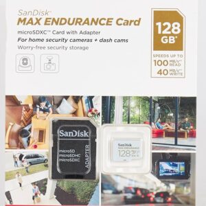 SANDISK SDSQQVR-128G-GN6IA, 128GB MAX ENDURANCE microSDHC Card with Adapter 60 000 Hours