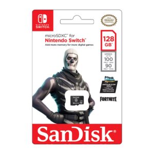 SANDISK SDSQXAO-128G-GN6ZG, Nintendo MicroSD UHS I Card - Fortnite Edition Skull Trooper 128GB