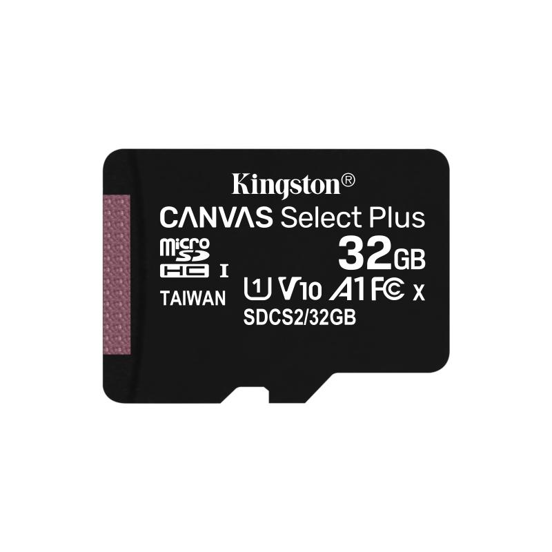 KINGSTON 32GB MICROSDHC CANVAS SELECT PLUS 100R SINGLE PACK W/O ADAPTER
