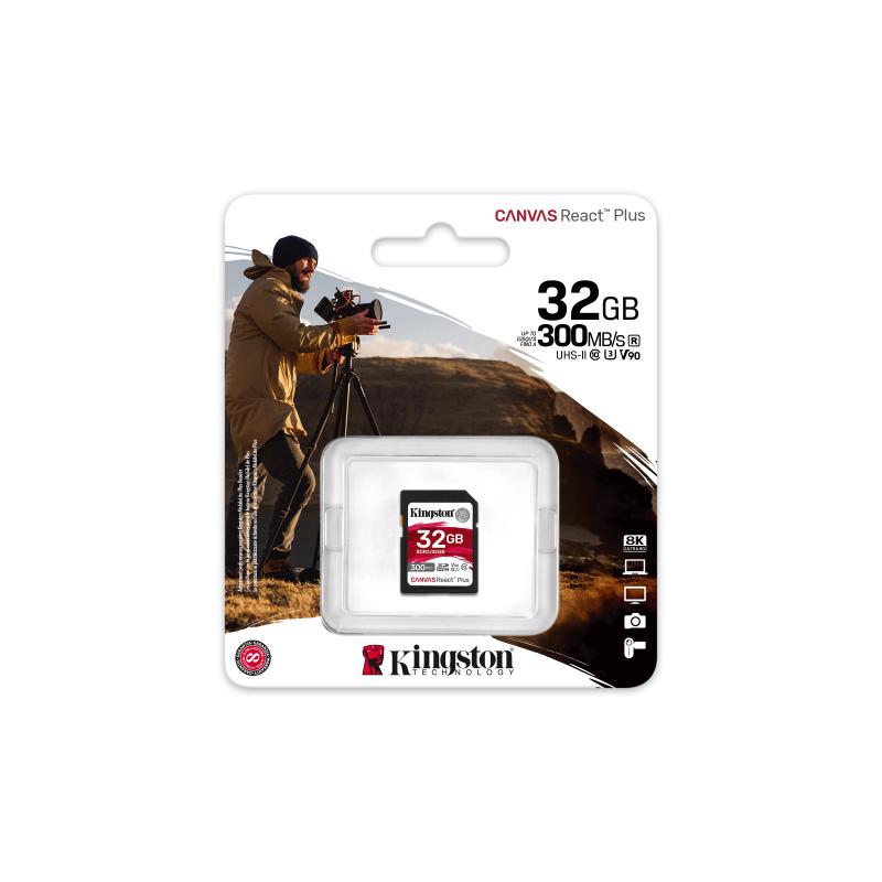 KINGSTON 32GB Canvas React Plus SDHC