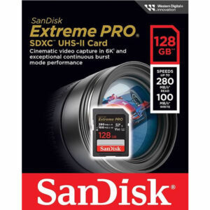SANDISK SDSDXEP-128G-GN4IN, Extreme PRO 128GB V60 UHS-II SD card 280/100MB/s V60 C10 UHS-II
