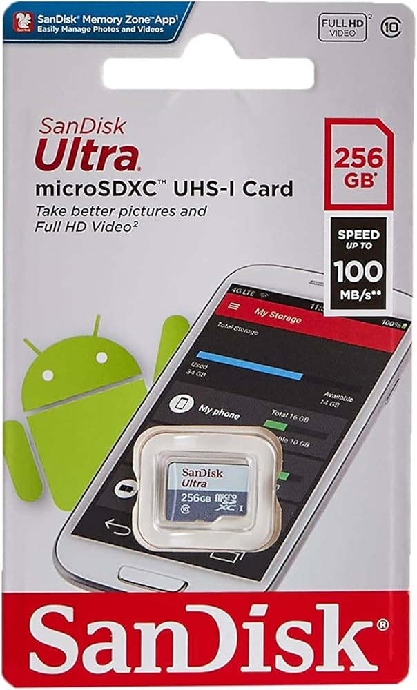SANDISK SDSQUNR-256G-GN3MN, Ultra 125GB microSDXC 100MB/s Class 10 UHS-I