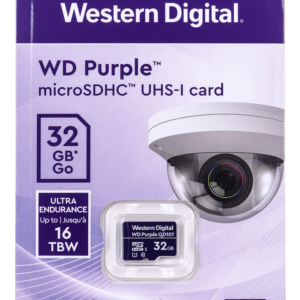 WD WDD032G1P0C, Purple 32GB Surveillance microSD HC - Class 10 UHS 1