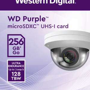 WD WDD256G1P0C, Purple 256GB Surveillance microSD XC Class - 10 UHS 1