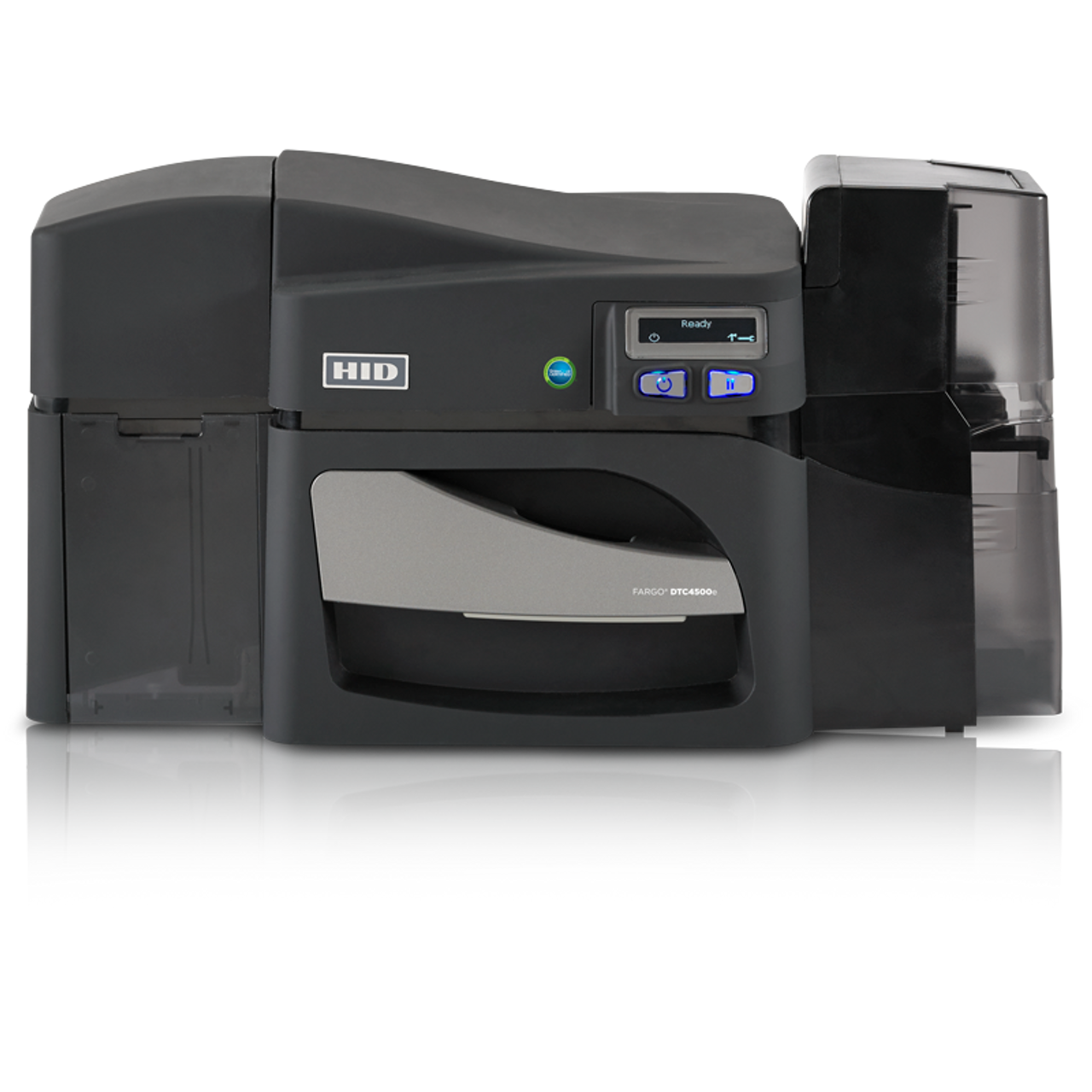 Hid Fargo 055328, DTC4500E FD/IO/5127/LK Same-Side In/Out Version Dual-Side Printer: Base Model, USB and Ethernet - WITH Locking Hoppers + HID Prox, iCLASS SE , MIFARE/DESFire,