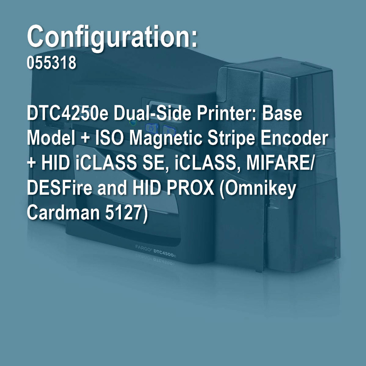 Hid Fargo 055318, DTC4500E, FD/IO/MG/5127 Same-Side In/Out Version DTC4250e Dual-Side Printer: Base Model + ISO Magnetic Stripe Encoder + HID iCLASS SE, iCLASS, - Image 2