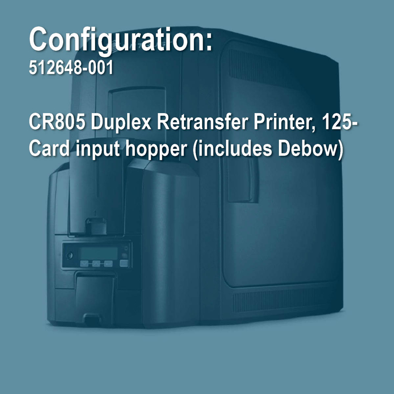 Entrust 512648-001, Artista CR805 Duplex Retransfer Printer, 125 card input hopper includes Debow