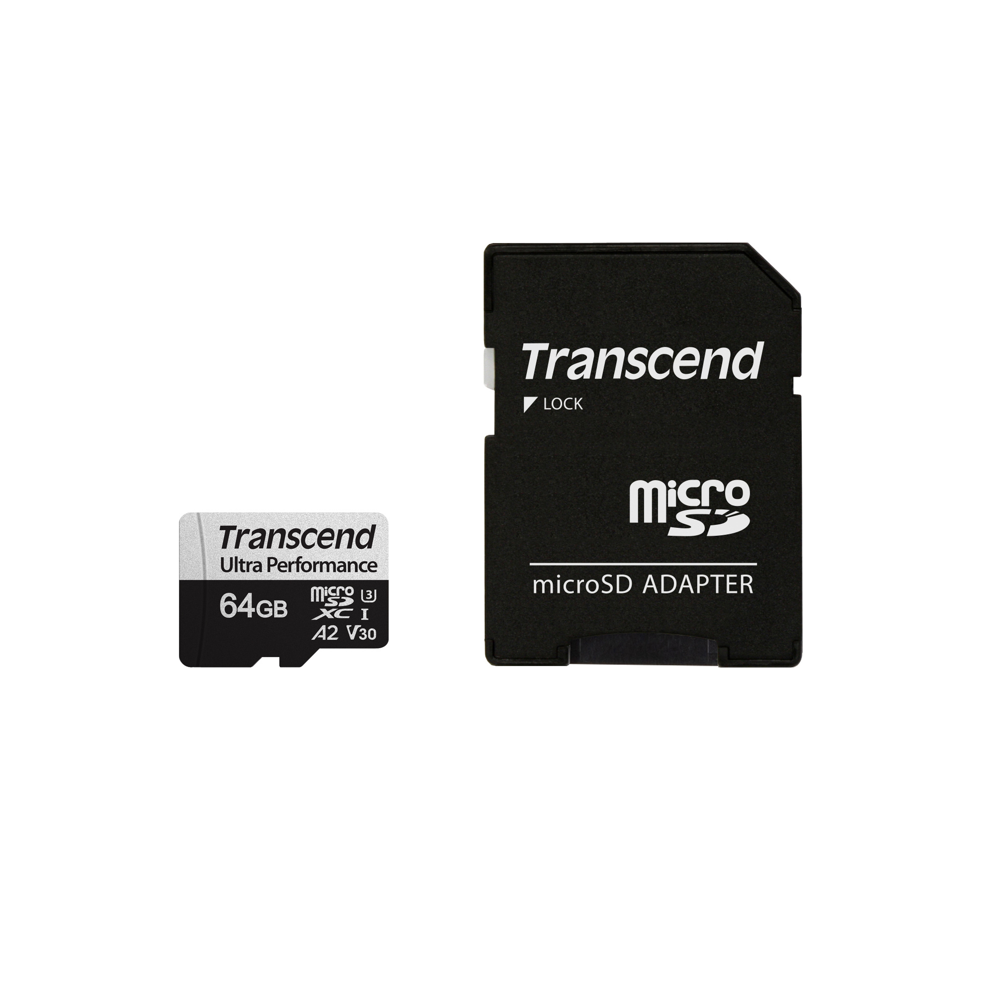 TRANSCEND TS64GUSD340S, 64 GB MICROSDXC, A2, U3, V30 - USD340S (W/ ADAPTER) - Image 2