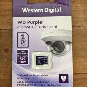 WD WDD100T1P0C-85AEL0, Purple 1TB Surveillance microSD XC Class - 10 UHS 1