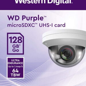 WD WDD128G1P0C-85AEL0, Purple WD Purple 128GB Surveillance microSD XC Class - 10 UHS 1