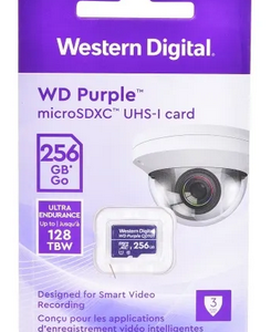 WD WDD256G1P0C-85AEL0, Purple 256GB Surveillance microSD XC Class - 10 UHS 1