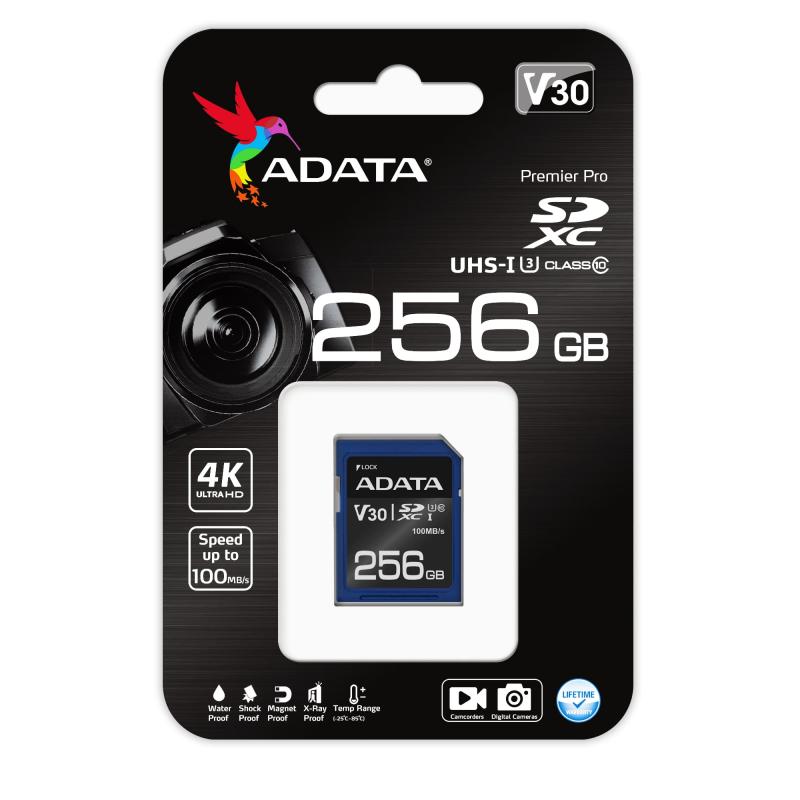 ADATA 256GB SDXC UHS-I U3 V30S 95MB/60MB