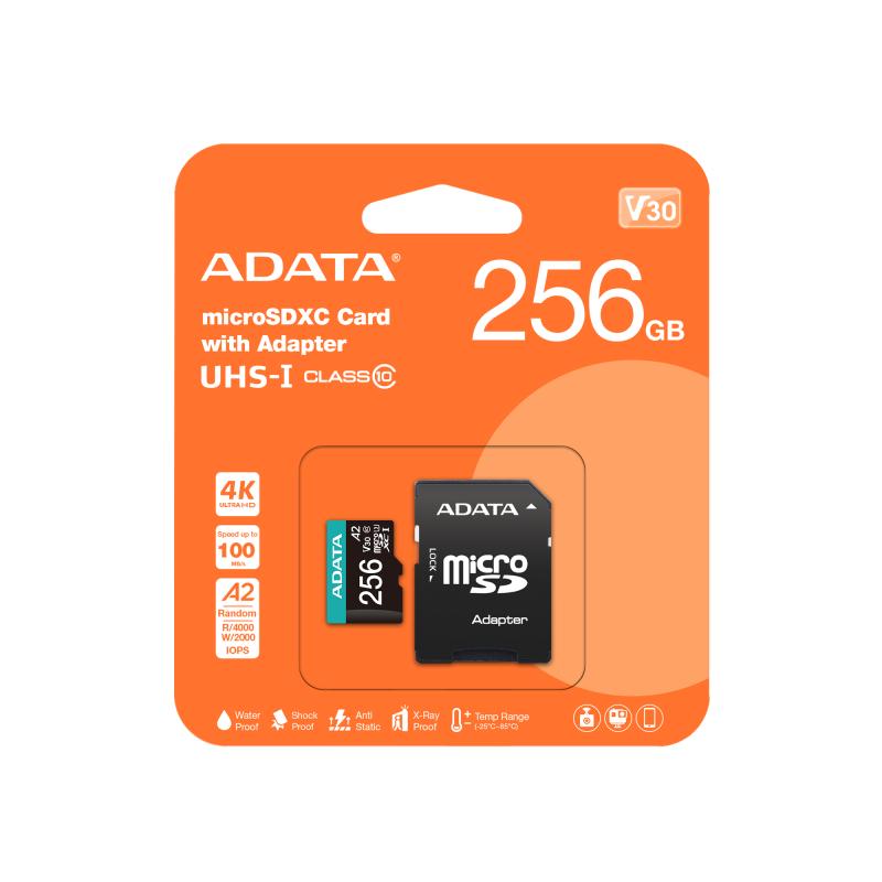 ADATA 256GB Micro SDXC UHS-I U3 V30S +Ad