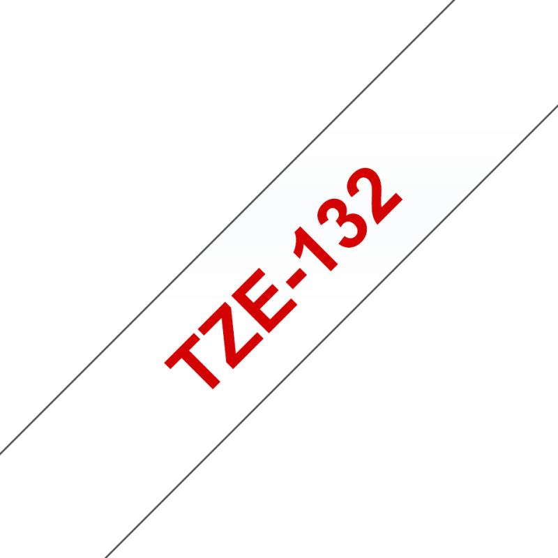 BROTHER TZE132 tape red/clear 12mm 8m