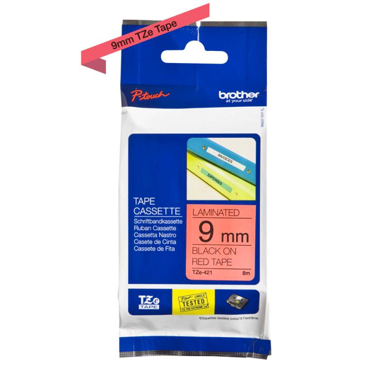 BROTHER TZE421 Tape black/red 9mm 8m