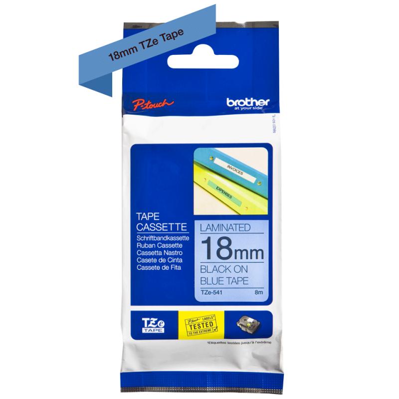 BROTHER TZE541 tape black/blue 18mm 4m