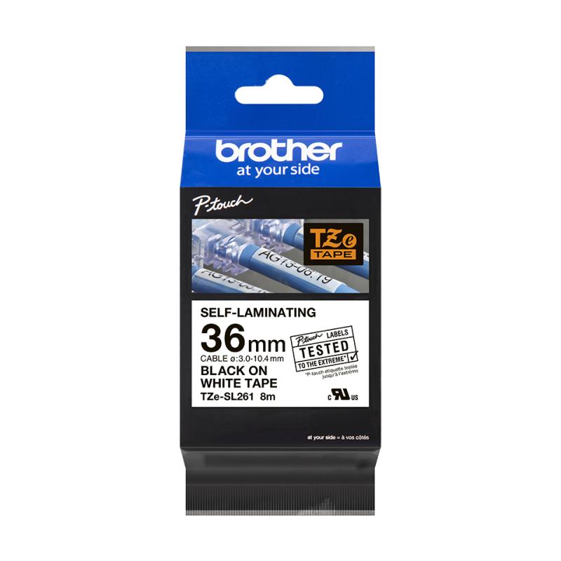 BROTHER TZeSL261 tape Black on White 36