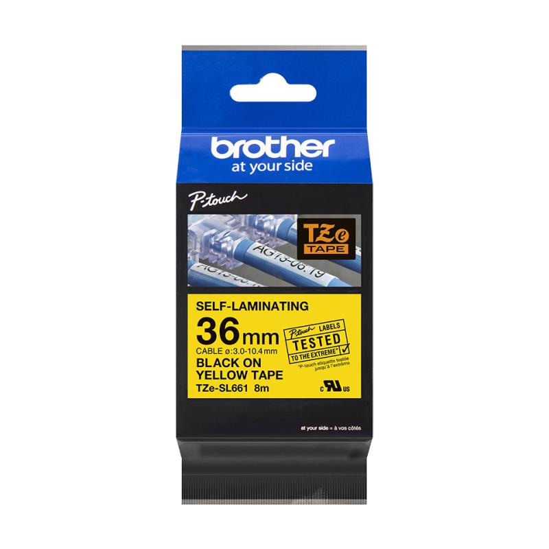 BROTHER TZeSL661 tape Black on Yellow 36