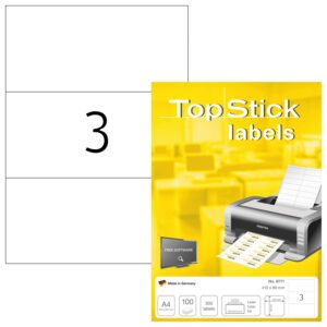 TopStick 8771, Valkoinen Suurikokoinen Etikettitarra 210x99mm (100 kpl)