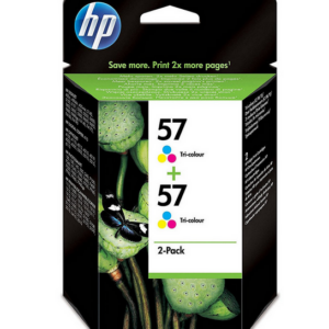 HP C9503AE, HP 57, 2x pack x 3-värin värikasetti