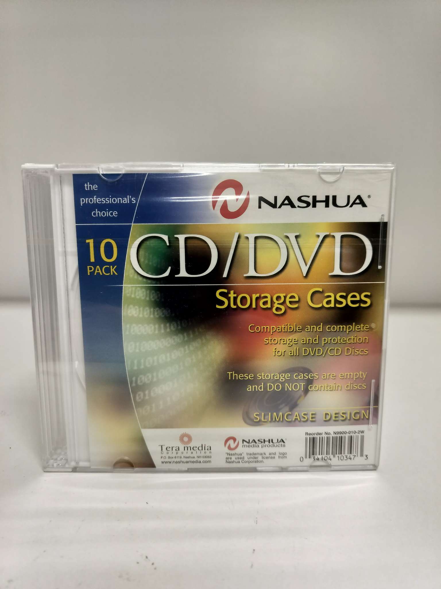 Nashua CD Slimcase Clear/White 10pack