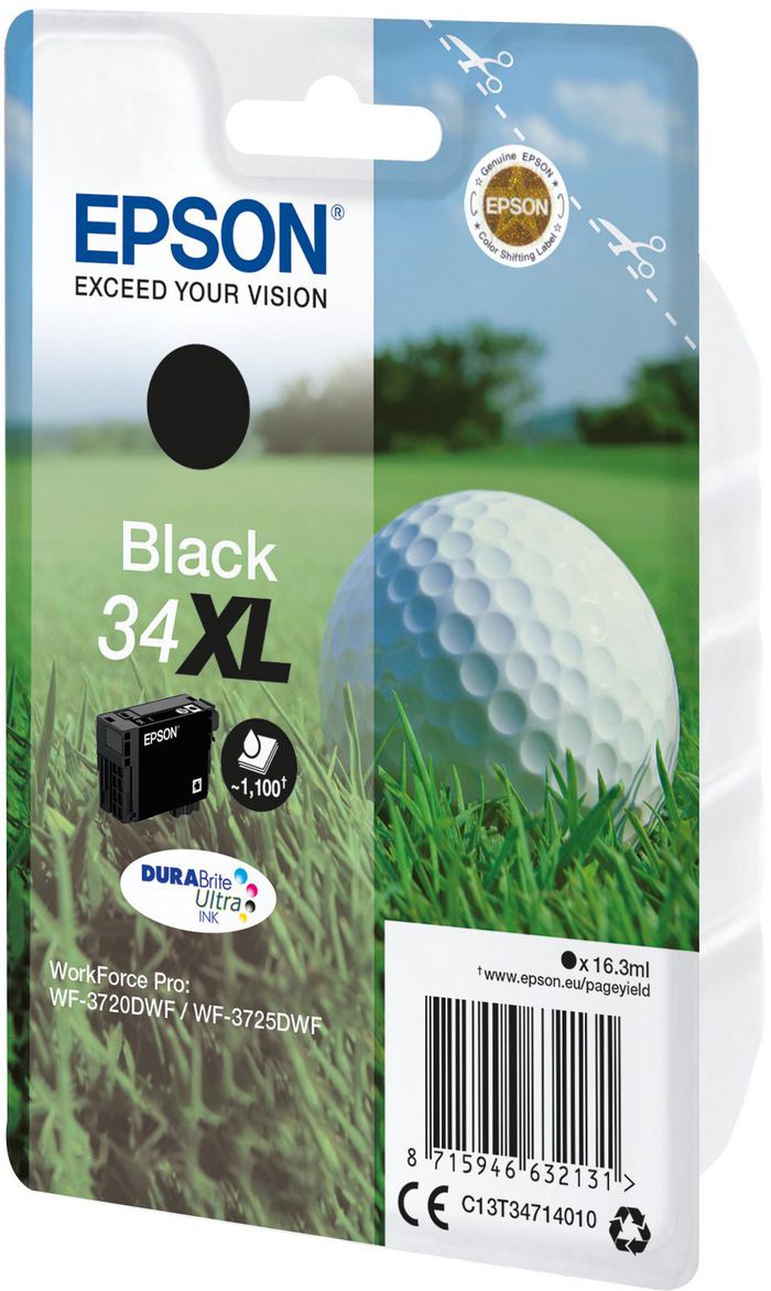 EPSON C13T34714010, Black 34XL DURABrite Ultra Ink Singlepack - Image 2