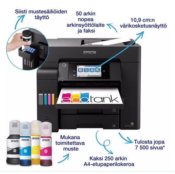 Epson C11CJ30405 - EcoTank ET-5805 A4 värimonitoimitulostin, duplex, Wi-Fi, Ethernet, faksi - Image 5