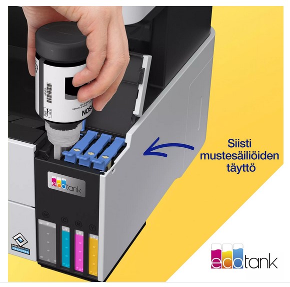 Epson EcoTank ET-5185 käyttöpaneeli kosketusnäytöllä
