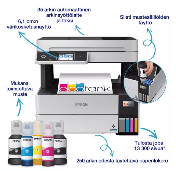 Epson EcoTank ET-5185 tulostin edestä