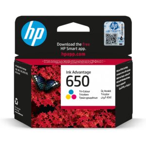 HP 650, Kolmivärinen Mustekasetti, Ink Advantage Sinivihreä-Sinipunainen-Keltainen