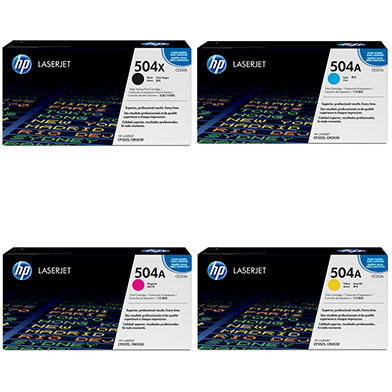 HP RAINBOWKIT-11-TONER BUNDLE, K/HP CP3525/CM3530 Toners, HP 504A alkuperäinen värikasettisarja