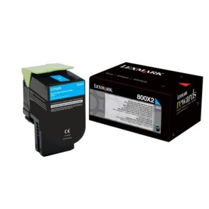 Lexmark 80C0X20, Alkuperäinen Syaani Extra High Yield -värikasetti