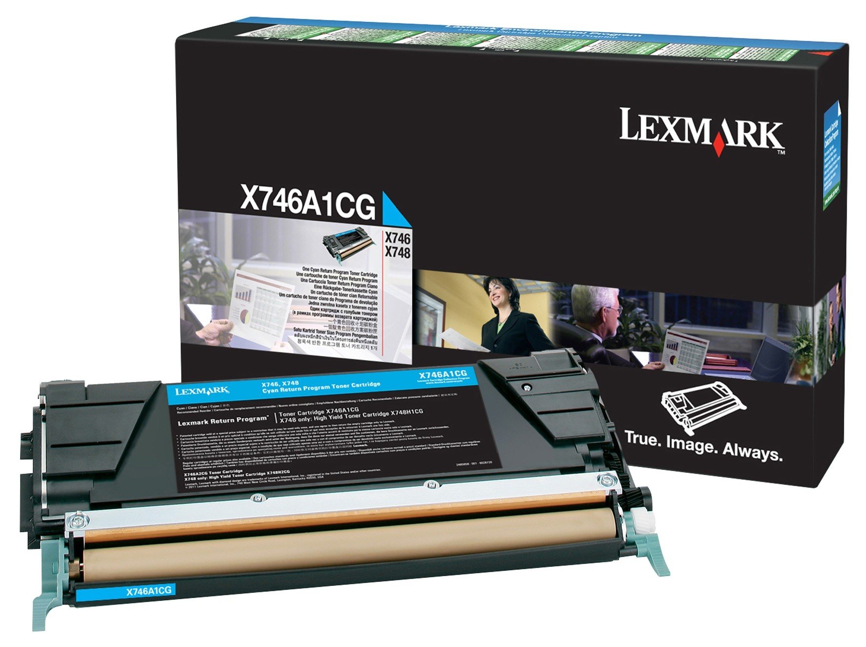 Lexmark X746A1CG, Alkuperäinen Syaani Värikasetti