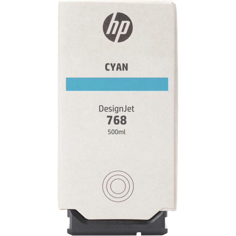 HP Ink/768 Cyan 500-ml DesignJet Ink Car