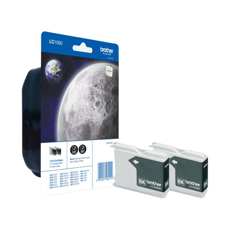 twin pack/Ink black 2x Lc1000bk/blister