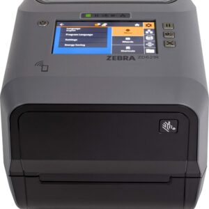 Zebra ZD6A142-30ERR2EZ, ZD621R Thermal Transfer Printer, 74/300M , Color Touch LCD, 203 dpi, USB, USB Host, Ethernet, Serial, 802,11ax, BT5,3, ROW, RFID, UHF, EU and UK Cords, Swiss Font, EZPL