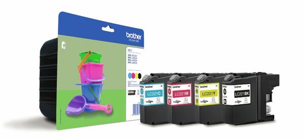 BROTHER LC-221, Monivärisarja lc221-4-vari - Musta, Syaani, Magenta, Keltainen