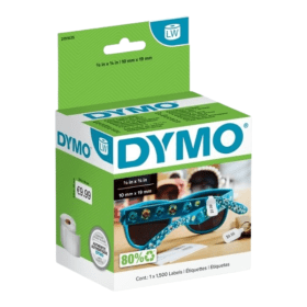 DYMO 2191635 - Tarrat 10 mm x 19 mm, Musta / Valkoinen