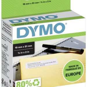 DYMO S0722550 - Monikäyttöiset etiketit 51 mm x 19 mm, Musta / Valkoinen