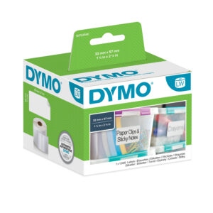 DYMO S0722540 - Monikäyttöiset irrotettavat tarrat 57 mm x 32 mm, Valkoinen / Valkoinen
