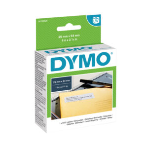 DYMO S0722520 - Itsekiinnittyvä etikettirulla 54 mm x 25 m, Valkoinen / Valkoinen