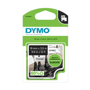 DYMO S0718050 - Tarranauha 19 mm x 3,5 m, Musta / Valkoinen