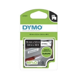 DYMO S0718070 - Pysyvä Polyesteri-nauha 19 mm x 5,5 m, musta / valkoinen