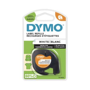 DYMO S0718850 - Nimilaput 12 mm x 2 m, Musta / Valkoinen