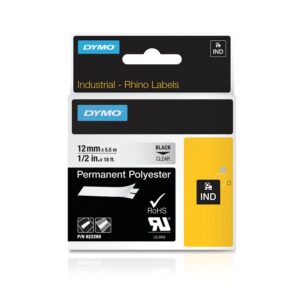 DYMO 622289 - Lämpösiirtotarranauha 12 mm x 5,5 m, Musta / Kirkas